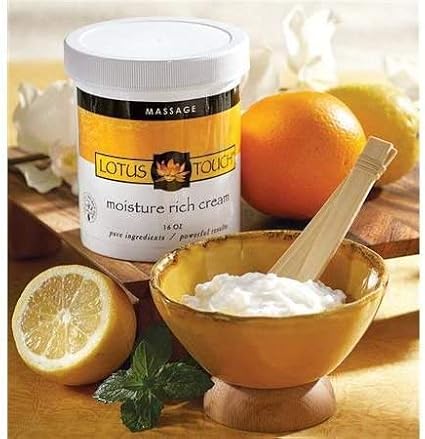 Moisture Rich Massage Cream by Lotus Touch - 100% Pure Grapeseed & Borage Oils - Unscented, Ultra-Hydrating for Skin - Maximum Glide with Minimum Friction - Can be Used on Face & Hands - 16 Ounces