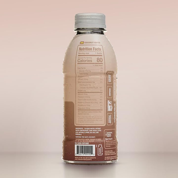 Coco5 Clean Sports Hydration Coconut Flavor | 100% Natural | 50% Less Sugar | Nothing Artificial | Non-GMO | Gluten Free | Developed by Pro Trainers for Pro Athletes | 16.9 Oz (Pack of 12)