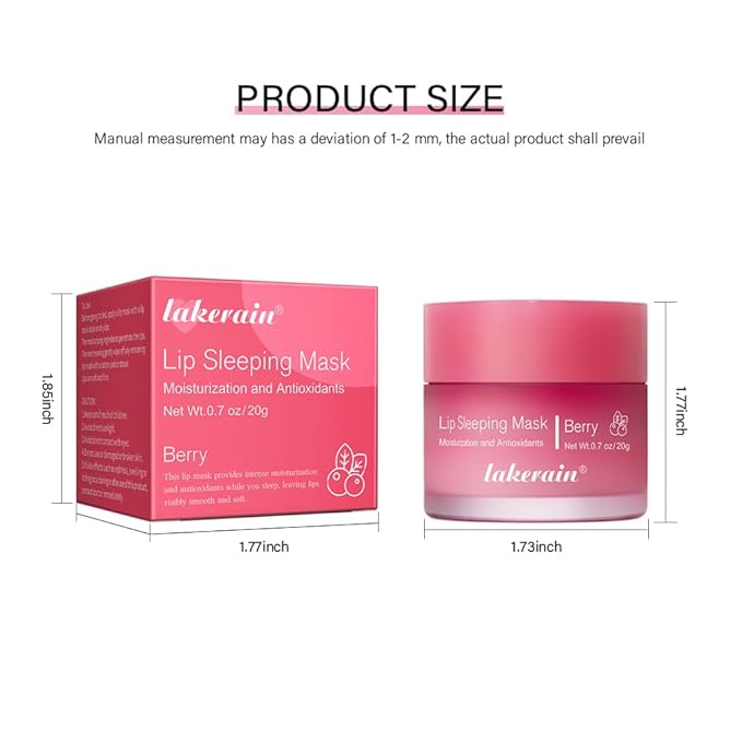 Lip Sleeping Mask, Lip Mask With Vitamin C, Antioxidants, Lip Mask Overnight,Improves Dryness, Nourishes And Hydrates, Brighten Lip Colour, Reduce Lip Lines 0.7 Oz.(02#berry)