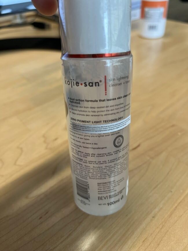 Kojie San Face & Body Complete Brightening Set - 3 x 100g Bars Soap, Body Lotion, Face Cream, Toner, and Face Cleansing Brush - 7pcs