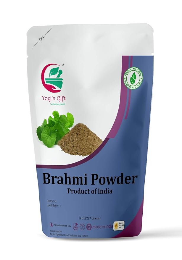 Yogi's Gift® | Brahmi Powder 8 Oz | Natural Hair Growth Booster & Volumizer | Scalp Nourishing Mask | Bacopa Monnieri powder