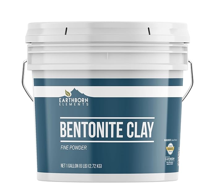 Earthborn Elements Bentonite Clay Powder, 1 Gallon Bucket, Pure Sodium Bentonite, Home Spa