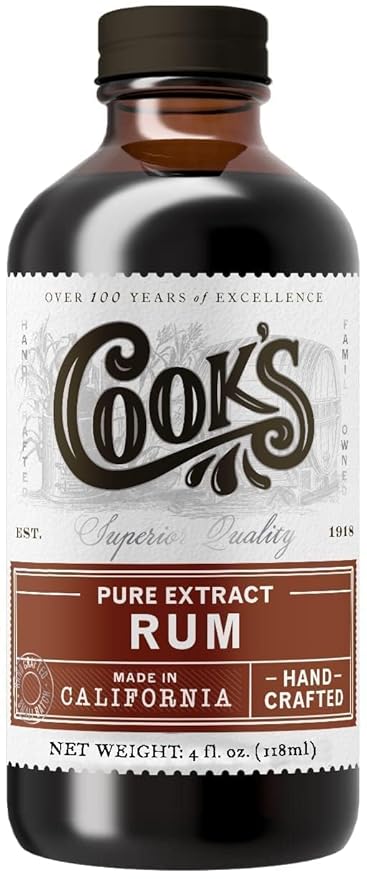Cook's, Pure Rum Extract, For Baking, Ice Cream, Candies, Cakes, 4 oz