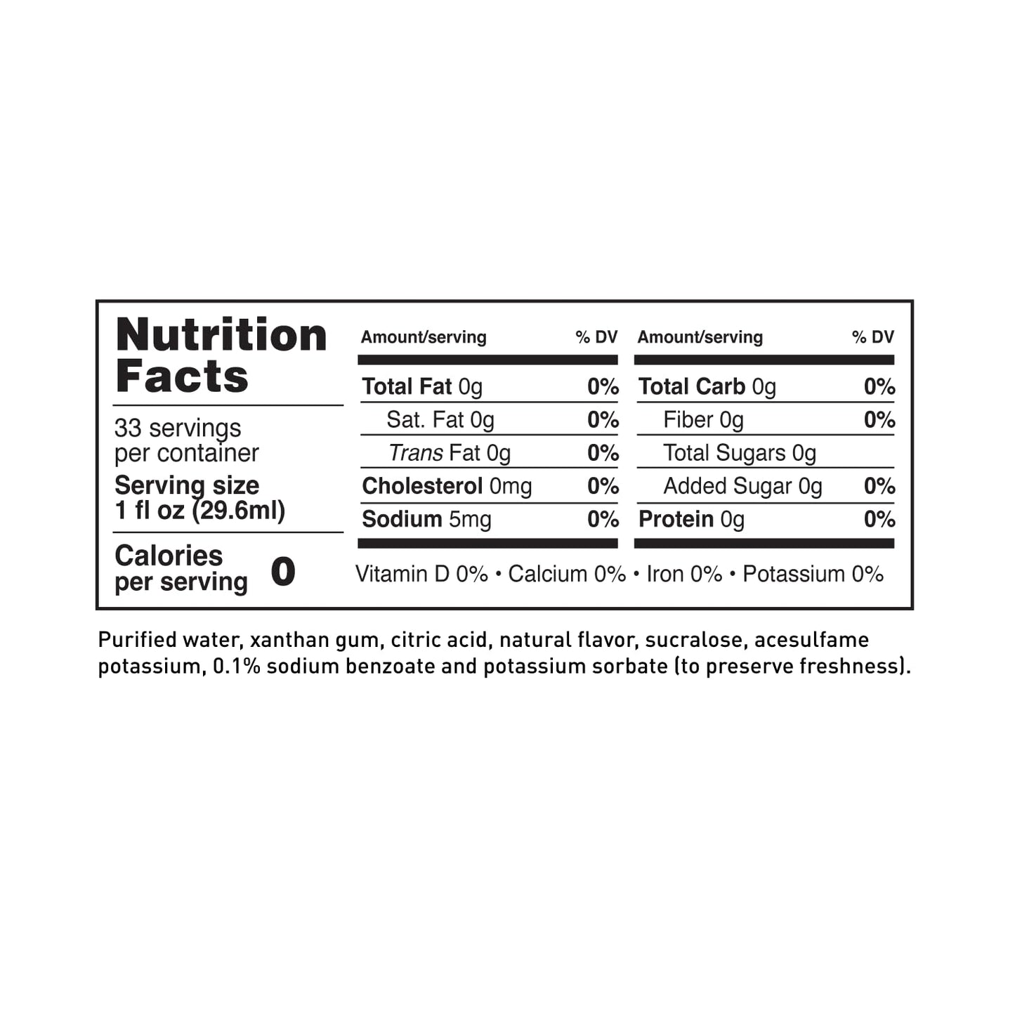 LAVA Premium Sugar Free Simple Syrup, Keto Friendly, Zero Sugar, Zero Carbs, Zero Calories, Sugar Substitute Sweetener, 33.8oz (1-Liter, 1-Pack)