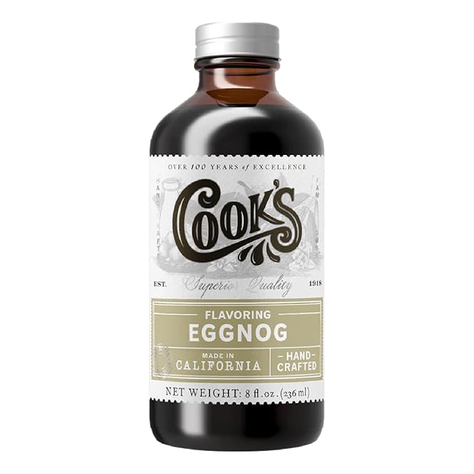 Cook's, Eggnog Flavoring ,for Making Eggnog, Baking, Ice Cream, Custard, Cheesecake, and Cookies, 8 oz