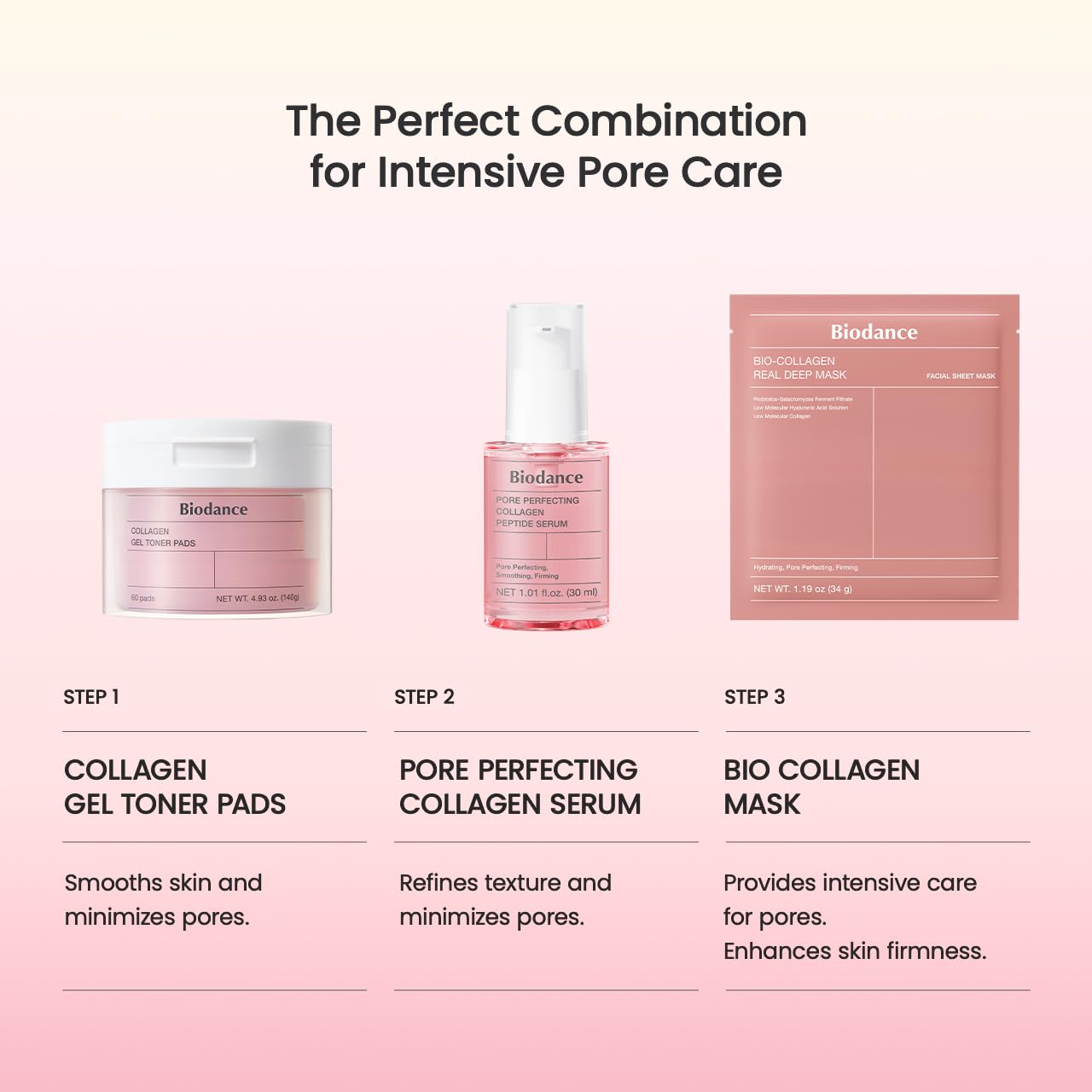 BIODANCE Pore Perfecting Collagen Peptide Serum, Skin Firming & Radiance Boost, Plumping, Pore Care, Makeup Prep Serum for All Skin Types, Korean Skincare | 1.01 fl.oz x 1 ea