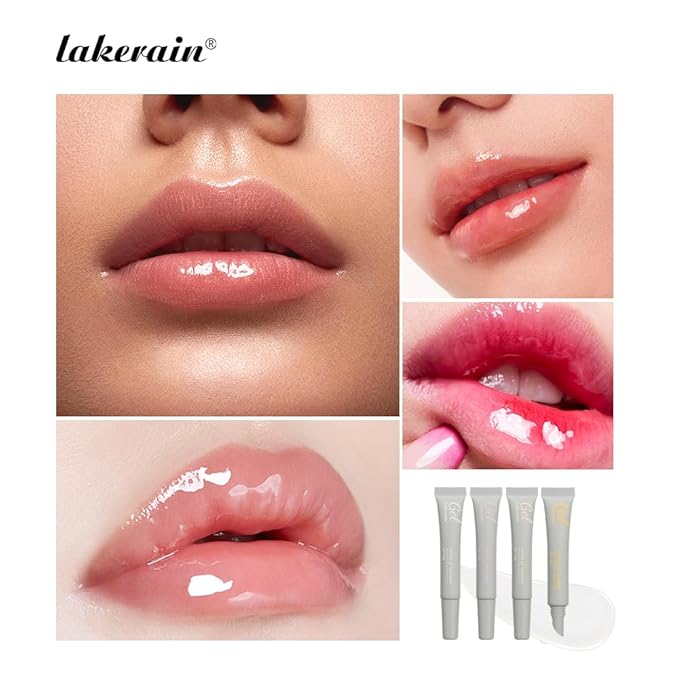 Peptide Lip Treatment Lip Care Gel - Moisturizing Lip Essence Absorption | Nourishing and Hydrating Dry Lips Butter, Organic Plant-Based Balm Lip Oil Essence Lip Gloss Lip Mask (03 Salted Carame)