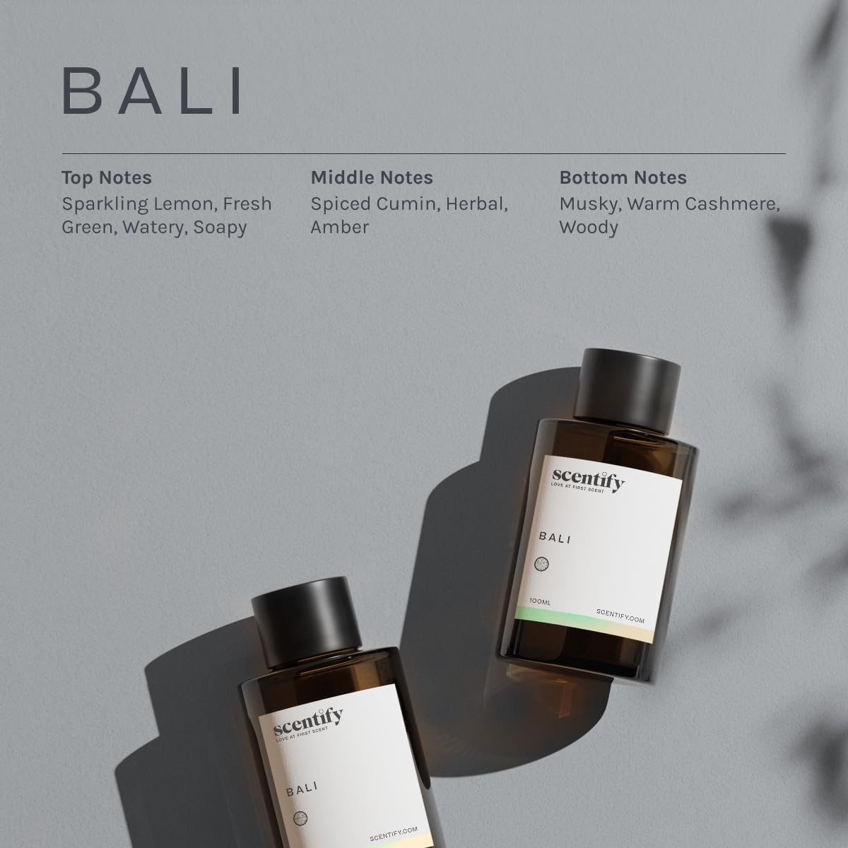 Scentify Bali Aroma Oil Refill Scent for Oil Diffusers - Lemon, Green, Amber, Musk, Woody Scents - Luxurious Relaxing Aromatherapy Diffuser Fragrance 100ml, 3.38 oz Visit the Scentify Store