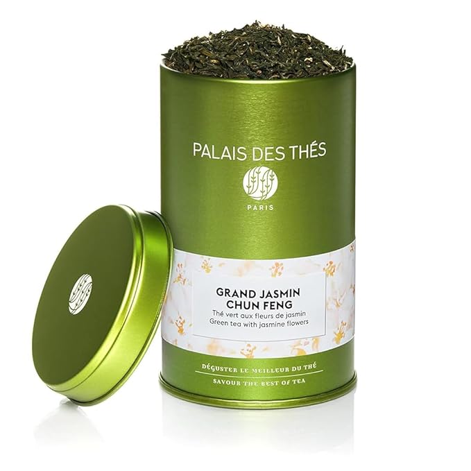 Palais des Thés - Grand Jasmine Chun Feng - Jasmine Green Tea - 3.5oz Loose Leaf Metal Gift Tin, Serves 20-25 Cups