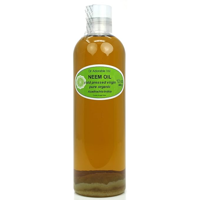 Dr Adorable - 12 oz - Neem Oil - Unrefined 100% Pure Natural Organic Cold Pressed