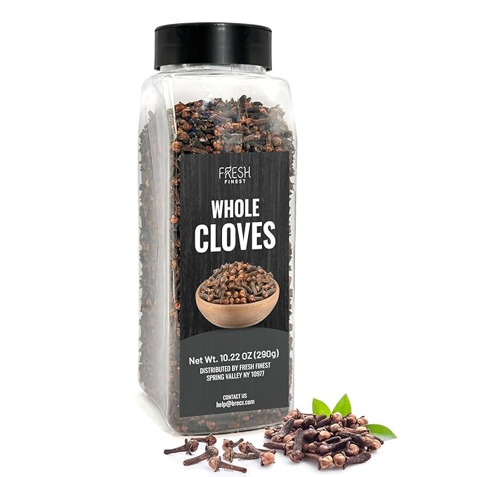 Fresh Finest Cloves Whole 10.22oz - Premium Quality Whole Cloves - All-Natural, Non-GMO, Gluten-Free, Kosher - Perfect for Baking, Cooking, and Beverages