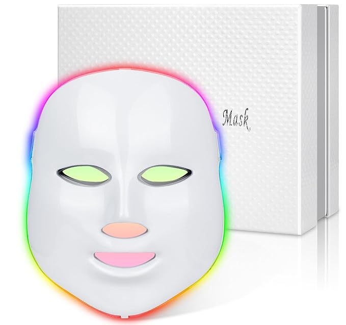 Red Light Theràpy for Face, Led Fαce Màsk Light Theràpy, 7 Color Led Face Màsk Skin Care