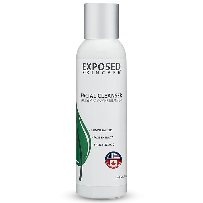 Exposed Skin Care Acne Facial Cleanser – Gentle Salicylic Acid Face Wash for Acne-Prone Skin – Pore Clarifying Wash for Teens & Adults, All Skin Type