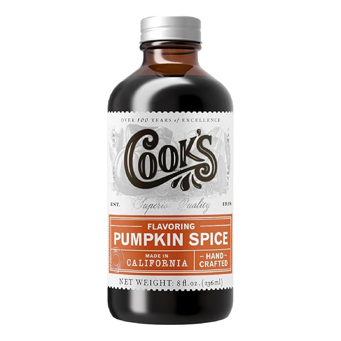 Cook's, Pumpkin Spice Flavoring, for Baking, Cookies, Beverages, Cakes, Breads, 8 oz