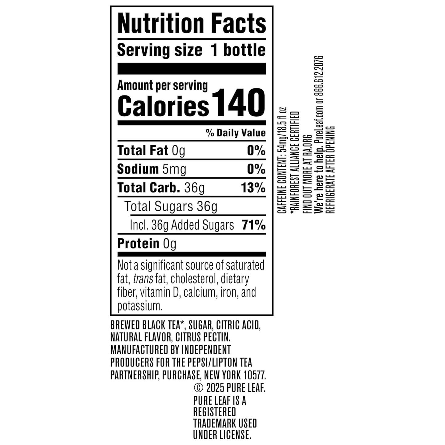 Pure Leaf Iced Tea, Blackberry, 18.5 Fl Oz Bottles (Pack of 12)