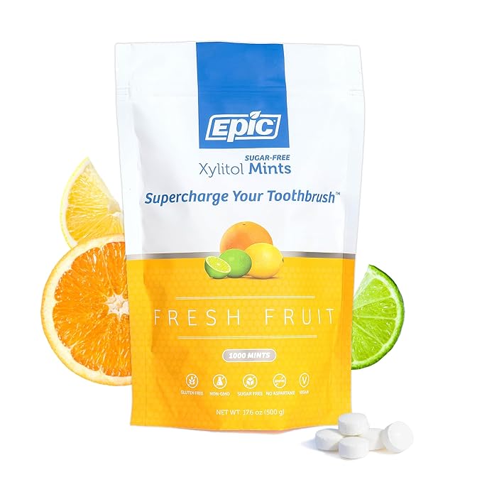 Epic 100% Xylitol Mints - Aspartame Free, Sugar Free - Fresh Fruit Flavored Mints, 1000 Pieces (Pack of 1)