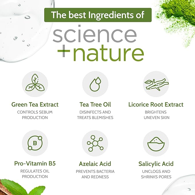 Exposed Skin Care Expanded Acne Treatment Kit - Includes Salicylic Acid Face Wash, Clearing Tonic, Treatment Serum with Benzoyl Peroxide, Clear Pore Serum, Moisture Complex - Made for All Skin Types