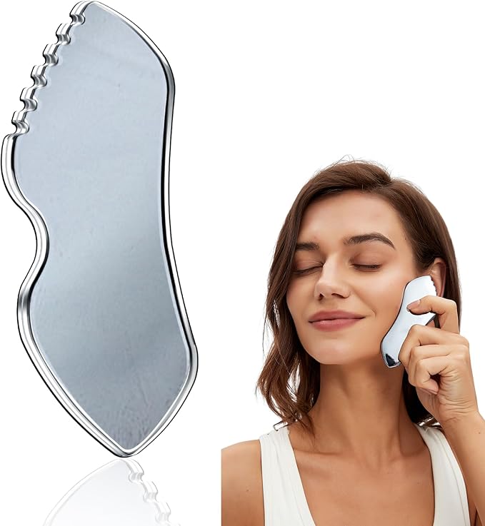Terahertz Gua Sha Facial Tools Stone for Lymphatic Drainage, Reduced Puffiness, Relieved Facial Tension – 100% Natural Terahertz Stone Skin Care Tools