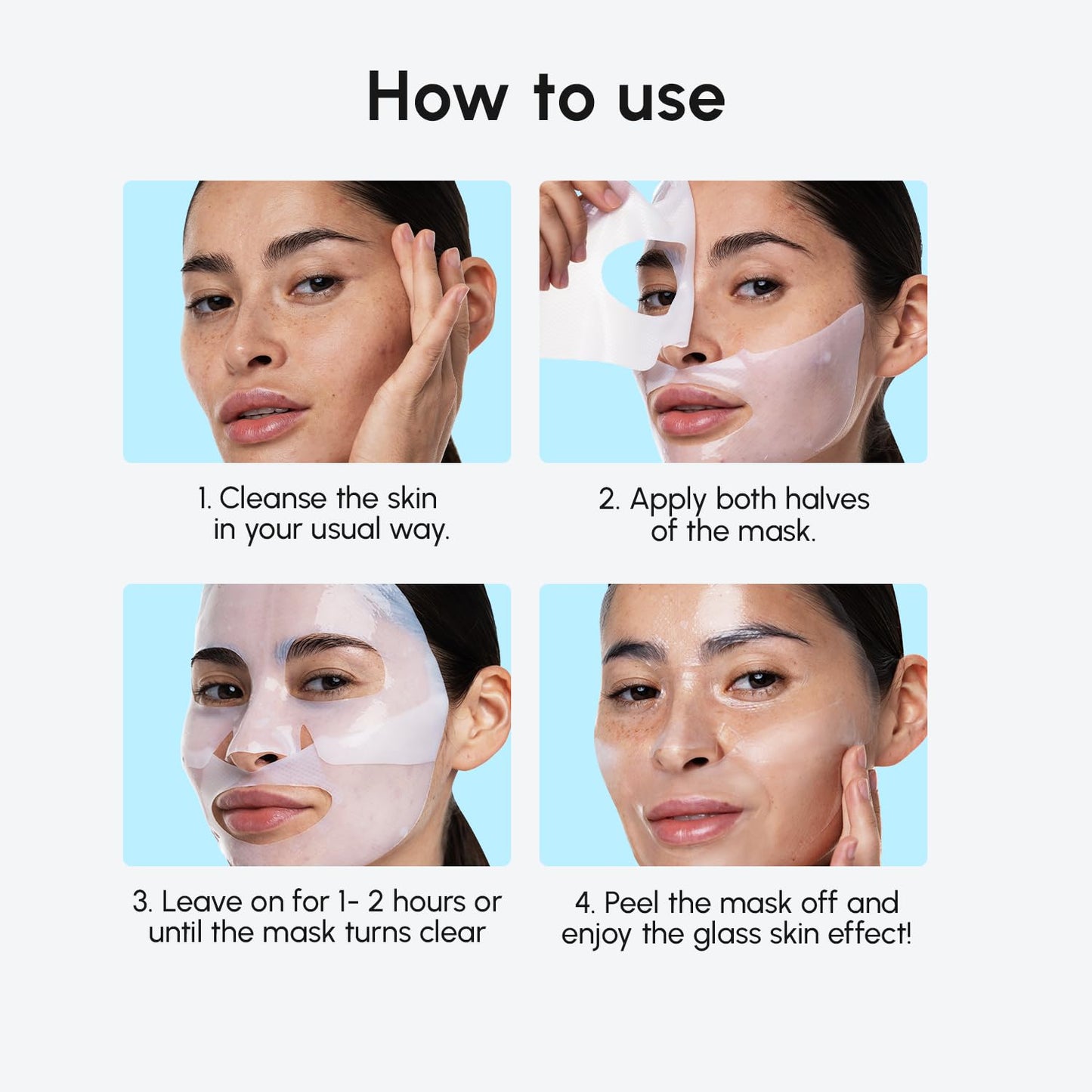 MAREE Collagen Facial Mask with Hyaluronic Acid - Hydrating Face Masks Skincare - Mascarillas Faciales For Women Skin Care - White, 4 Count