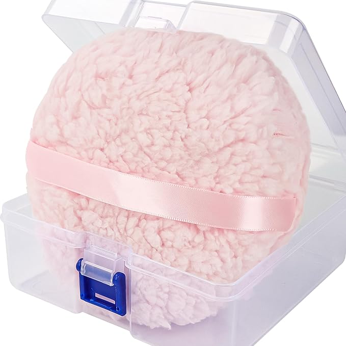 WSYUB Powder Puff, 6'' Powder Puff for Body Powder,Body Powder Puffs and Container,Oversize Dust Puffs for Women