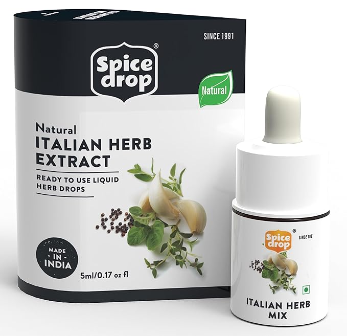 Spice Drop Italian Seasoning Extract | 100% Natural | For Pasta, Pizza, Spaghetti, Gourmet Dishes | 0.17oz (180 drops) | Natural Herb Extract | Authentic Flavor | Vegan | Keto & Paleo Friendly | Non-GMO | Squeeze, Drop And Stir