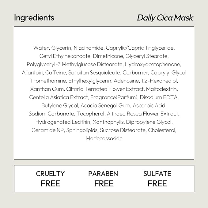 LAPCOS Cica Sheet Mask, Daily Face Mask with Cantella Plant Extract to Regenerate and Revitalize Skin, Korean Beauty Favorite, 5-Pack
