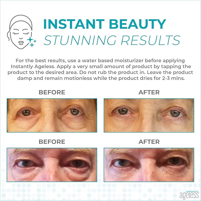 Instantly Ageless Facelift in A Box - Instant Eye Bag Remover Puffiness -1 Box of 25 Vials - Instant Under Eye Bags Remover - Wrinkle Tightener - Instant Wrinkle Remover for Face Instant Lift