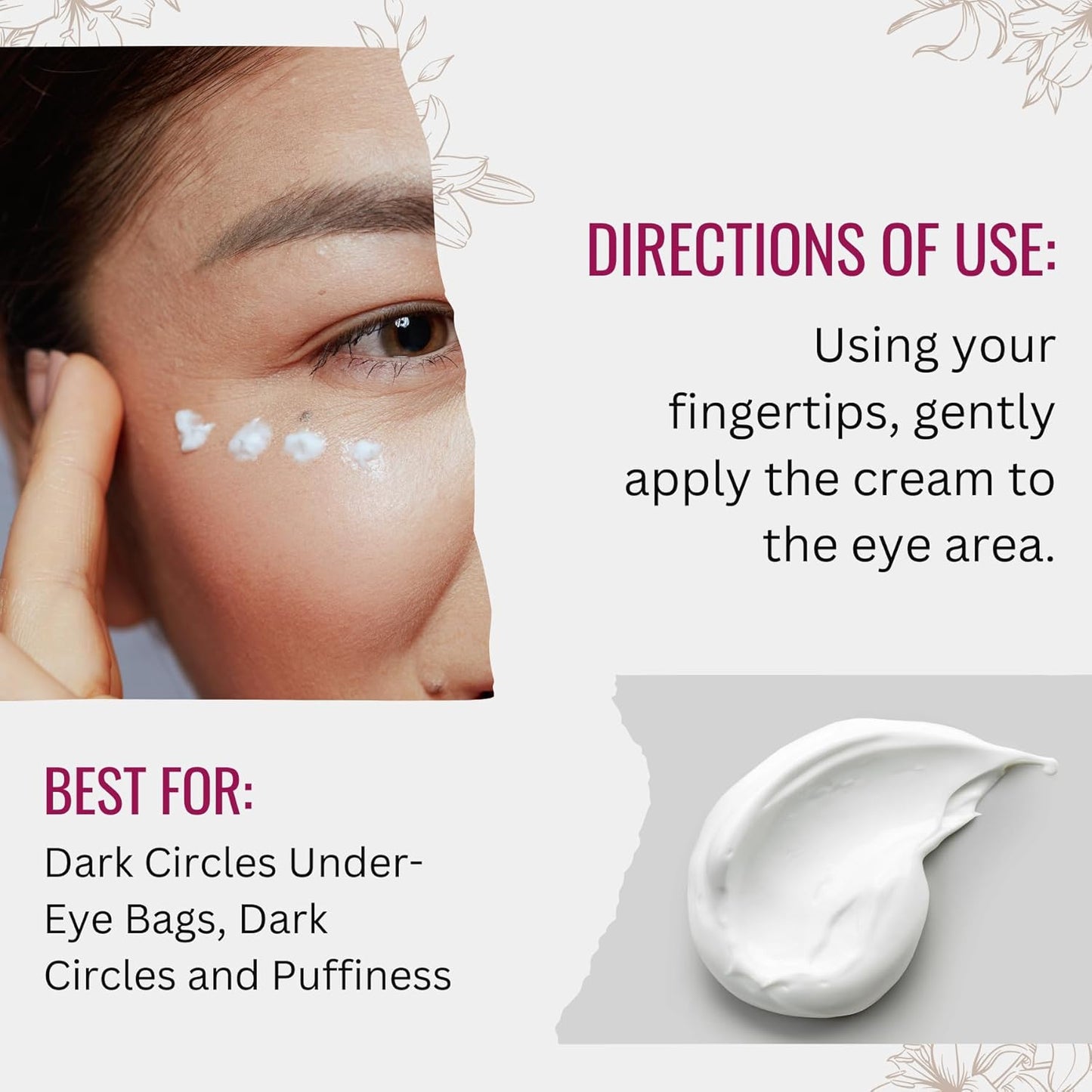 Manuka Lane Natural Eye Cream Moisturizer with Manuka Honey, Eyebright, Vitamin E, and Lanolin – Nature’s Most Powerful Defense Against Dark Circles Under-Eye Bags, Dark Circles and Puffiness