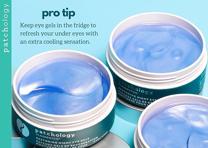 Patchology Restoring Night Eye Gels - Under Eye Patches For Dark Circles and Puffy Eyes Care - Anti Aging Under Eye Masks with Retinol - Eye Bags, Puffiness & Wrinkles Reducer (30 Pairs)