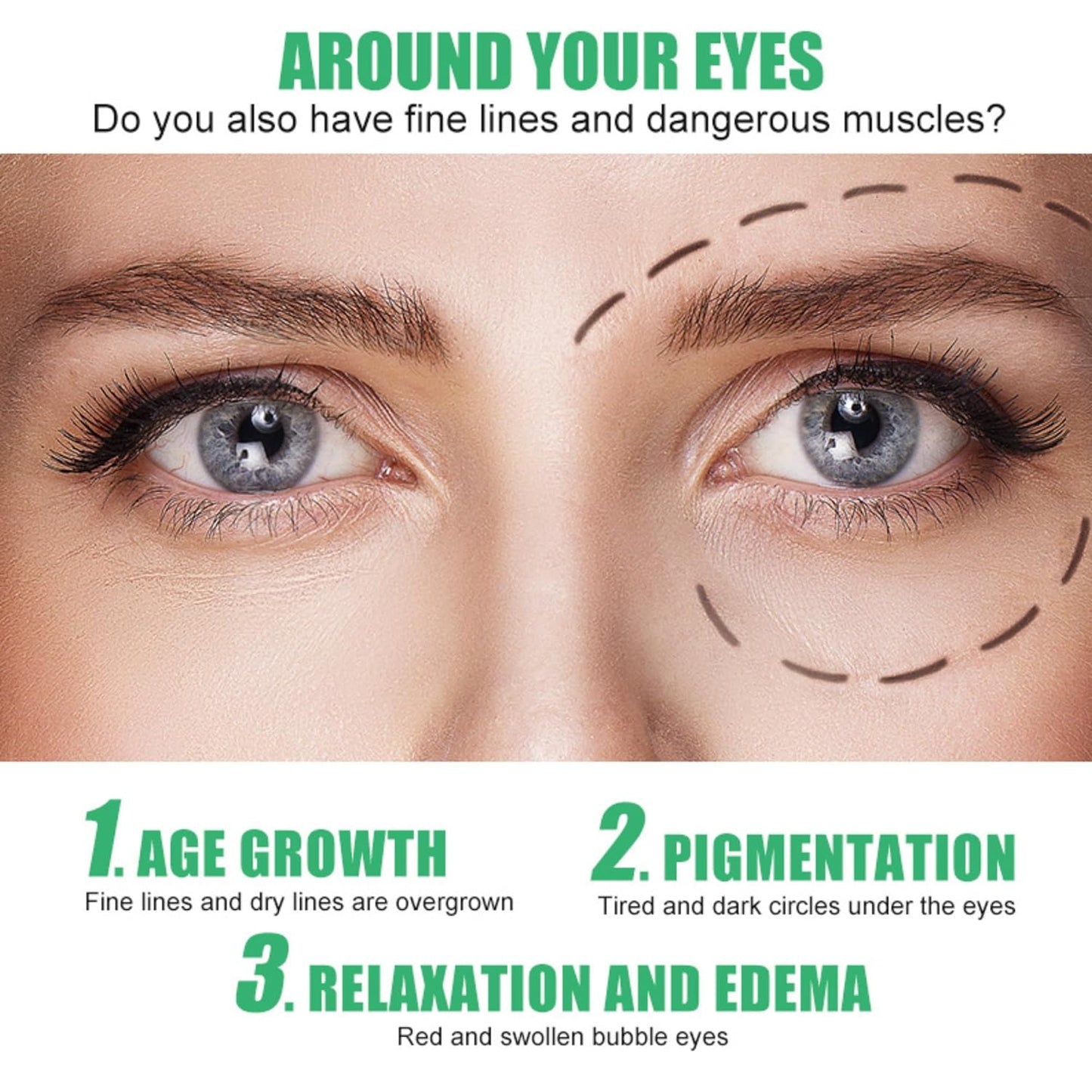 Caffeine Eye Cream for Puffiness and Bags Under Eyes Daily Anti-Wrinkle Cream Collagen Eye Cream Day and Night Peptide Eye Cream Reduce The Look Of Aging Line Smoothing Skin Care 1.7 FL OZ,1 Pack