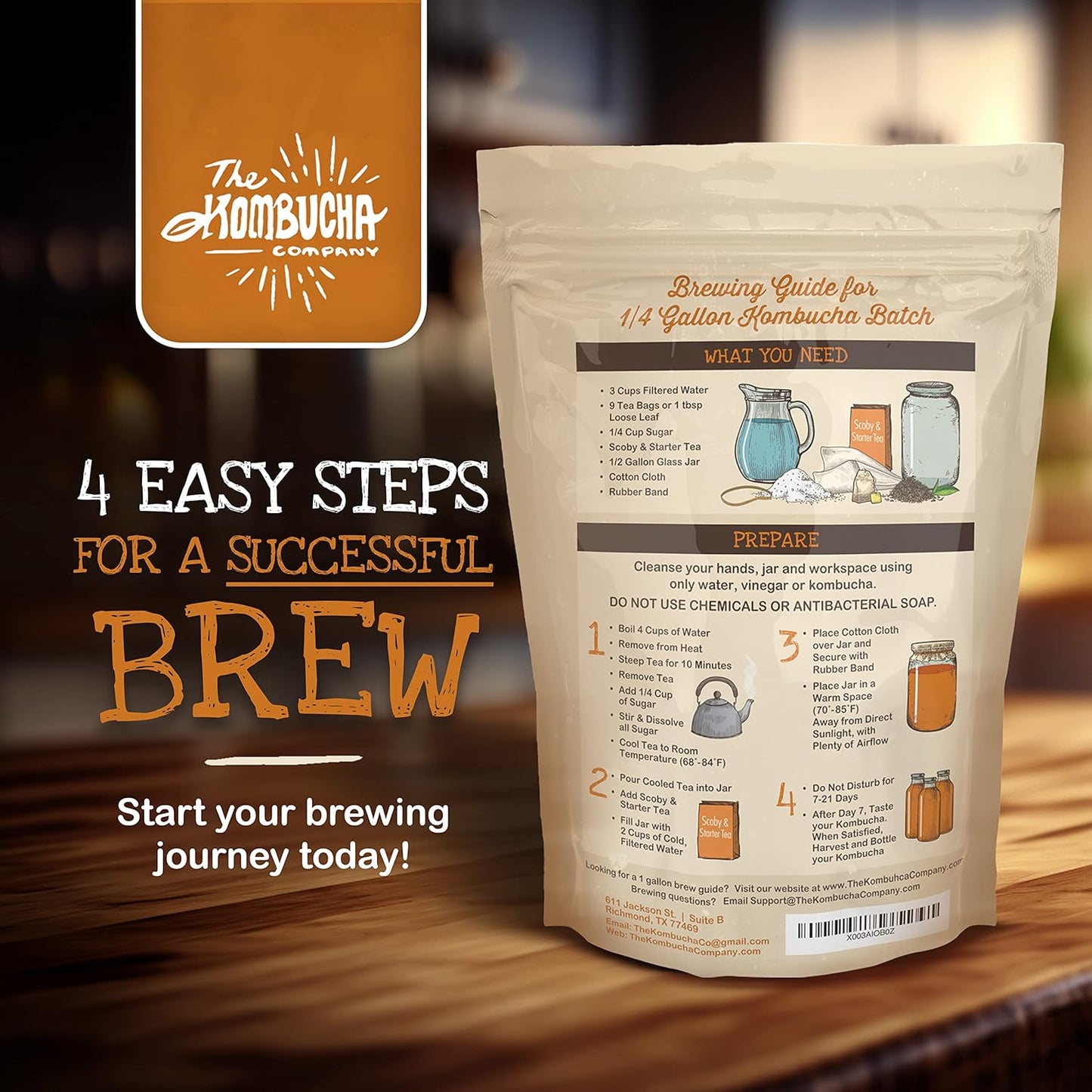 Kombucha SCOBY | Large size | 5-Inch SCOBY Mother for Easy Brewing of Drinks | Includes 4 OZ of Kombucha Starter Tea Liquid | By The Kombucha Company