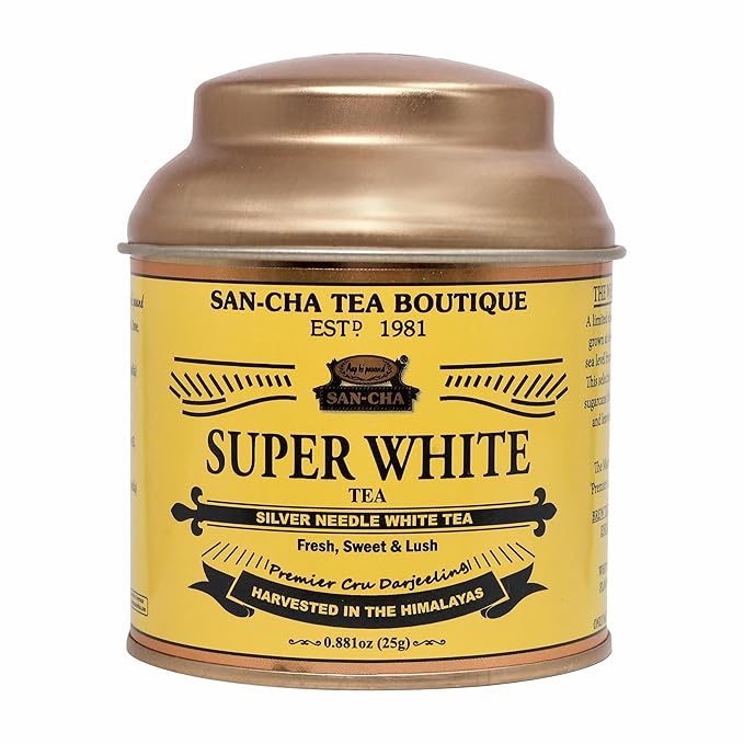 Sancha Tea Boutique Super White Tea | Silver Needle White Tea | 25g Loose Leaves from Darjeeling | Rich in Antioxidants | Sweet & Delicate Luxury Tea