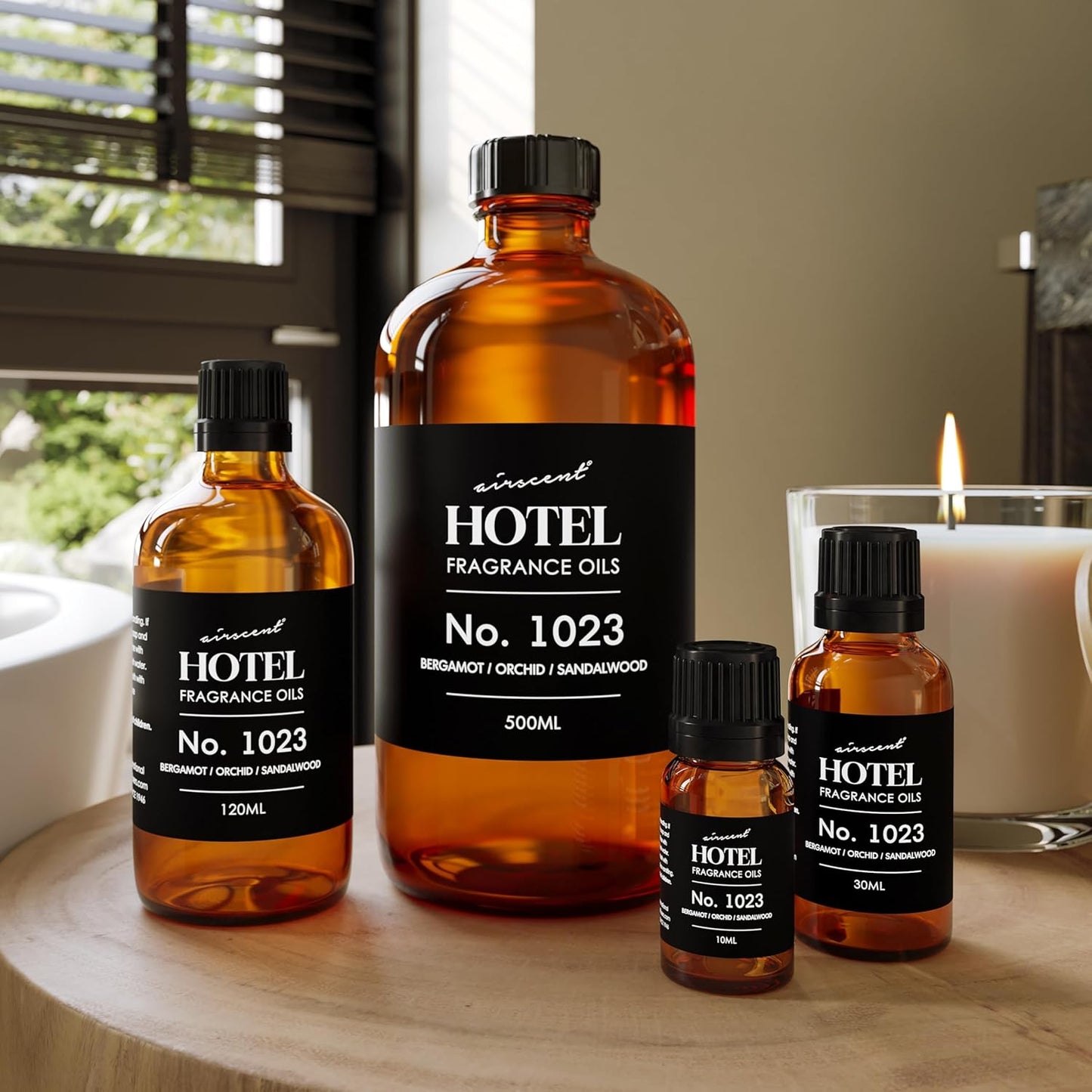 AirScent Hotel Diffuser Oil No. 1023 Inspired by The Baccarat Hotel Scent - Love Affair Fragrance Oil for Ultrasonic and Waterless Diffusers and Crafting - 10 mL, 0.34 fl oz Glass Bottle with Dropper