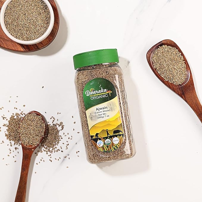 Dwaraka Organic - Ajwain Seeds, 7oz, Healthy, Organic, Non GMO, All Natural