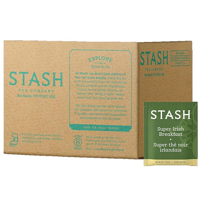 Stash Tea Super Irish Breakfast Black Tea, Box of 100 Tea Bags (Packaging May Vary)