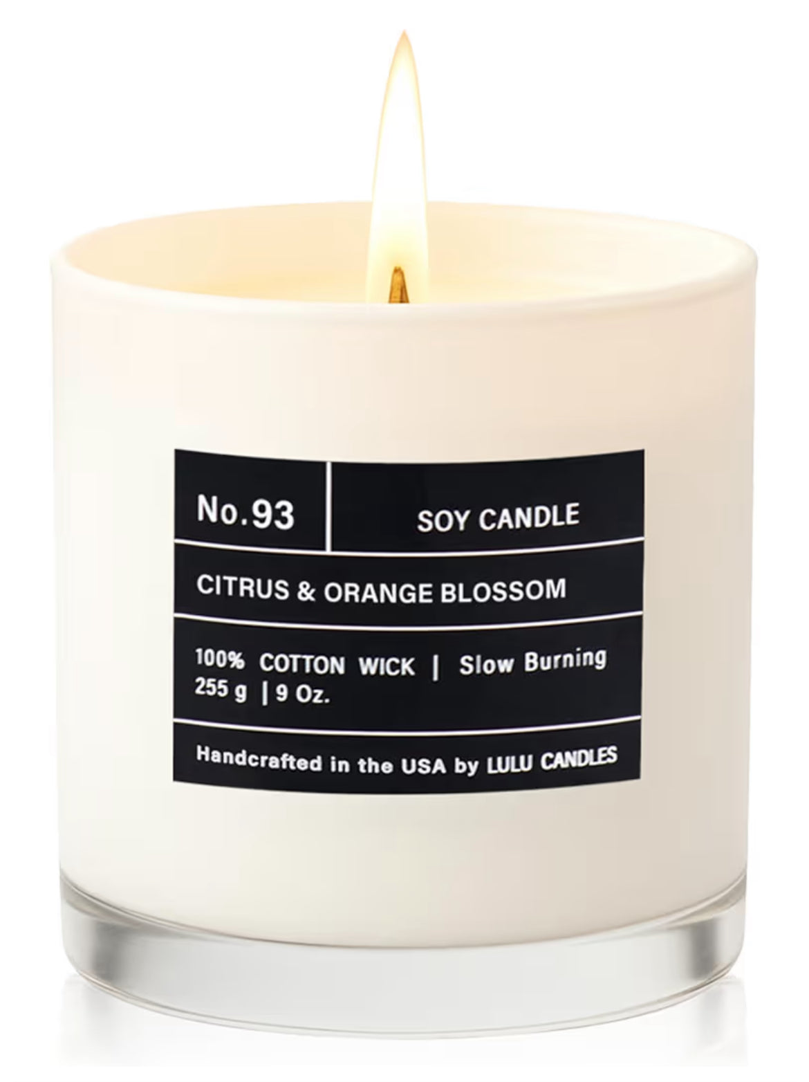 Lulu Candles | Citrus & Orange Blossom | Luxury Scented Soy Jar Candle | Hand Poured in The USA | Highly Scented & Long Lasting (9 Oz.)