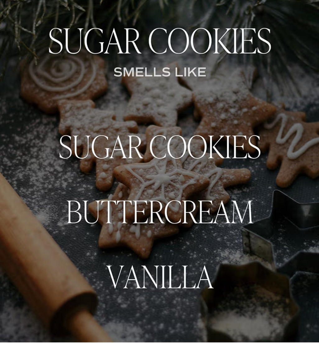 Sweet Water Decor Sugar Cookies Soy Candle - Buttercream Frosting, Vanilla, Sugar Cookie Scented for Home - Sweet Christmas Candle - 9oz Amber Jar + Black Lid, 40+ Hour Burn Time, Made in The USA