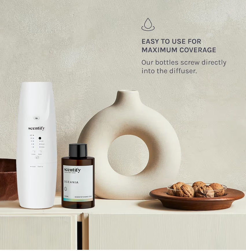 Scentify Oceania Luxurious Relaxing Aroma Oil Refill Scent for Oil Diffusers Aromatherapy Diffuser Fragrance
Orange, Apple, White Tea, Lavender Scents, 100ml, 3.38 oz