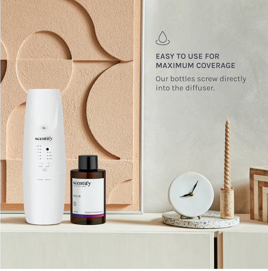 Scentify Noir Luxurious Relaxing Aroma Oil Refill
Scent for Oil Diffusers, Bergamot, Bay Leaf, Vetiver, Cedar, Musk Scents, Aromatherapy Diffuser Fragrance, 100ml, 3.38 oz