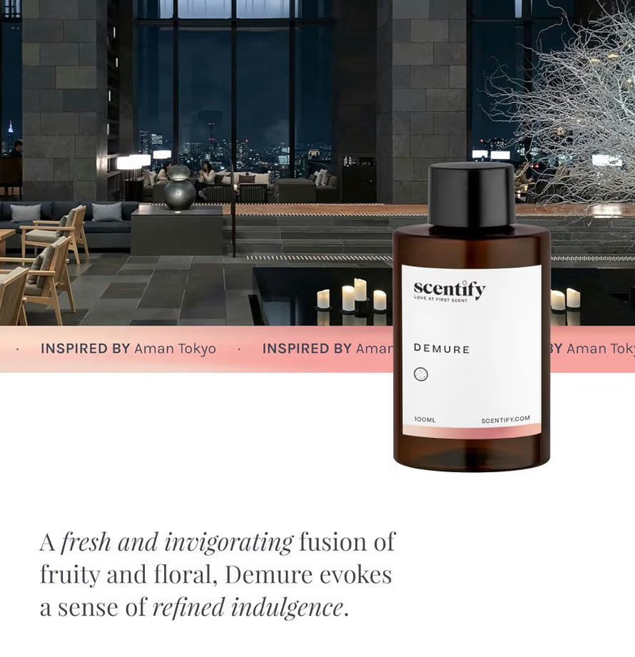 Scentify Demure Aroma Oil Refill Relaxing 100ml 3.38oz
Aromatherapy, for Oil Diffusers, Luxurious, Fragrance, Scent