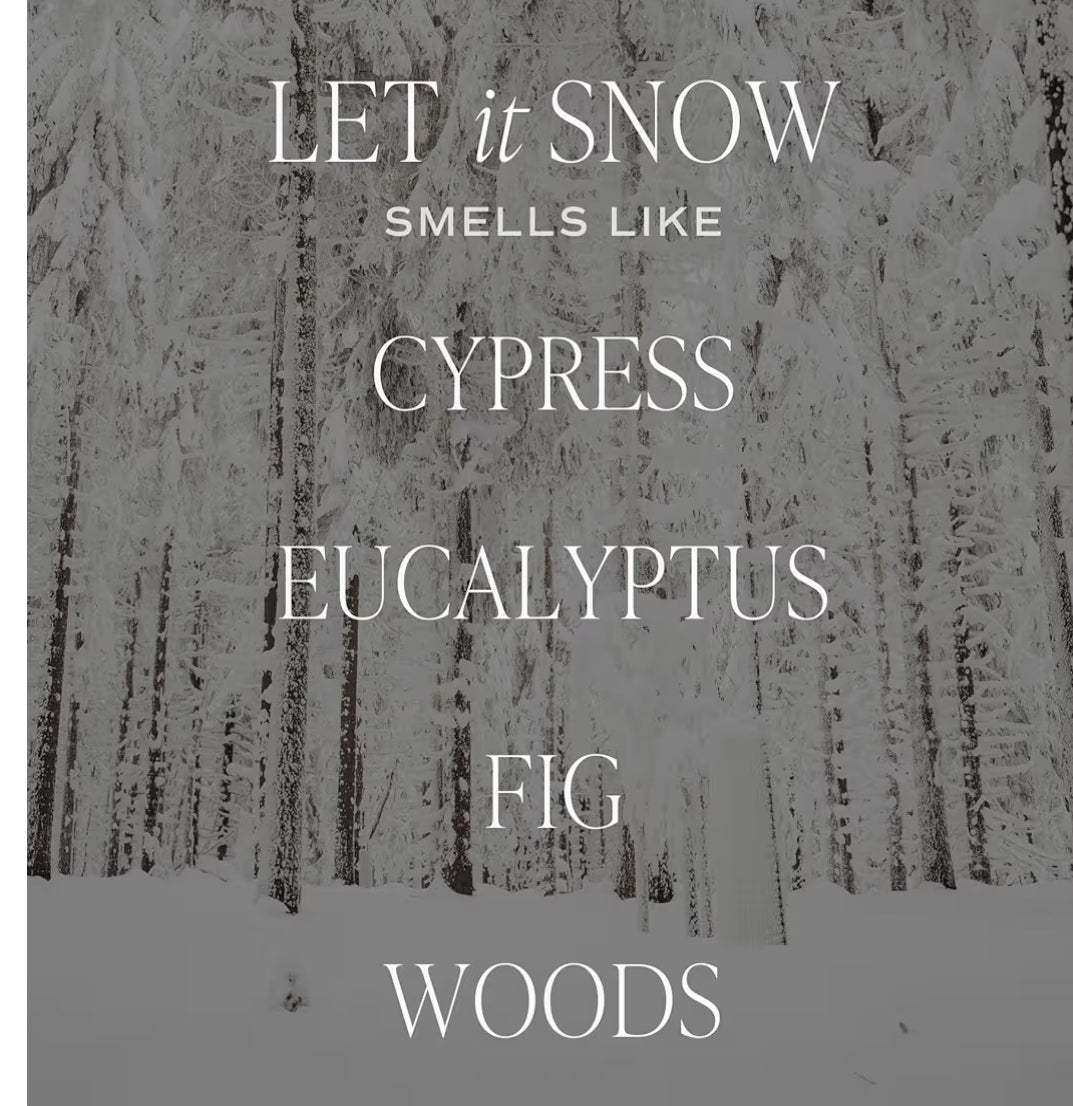 Sweet Water Decor Let it Snow Christmas Scented Candles - Christmas Stocking Stuffers Soy Candles with Cypress Scent - Christmas Candles with 40 Hours Burn Time - 9Oz Black Lid Amber Jar Wax Candles