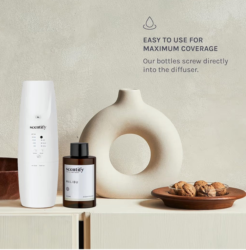 Scentify Malibu Aroma Oil Refill Scent for Oil Diffusers Aromatherapy Diffuser Fragrance
Lemon, White Tea, Thyme, Cedar, Musk Scents, Luxurious, Relaxing, 100ml, 3.38 oz