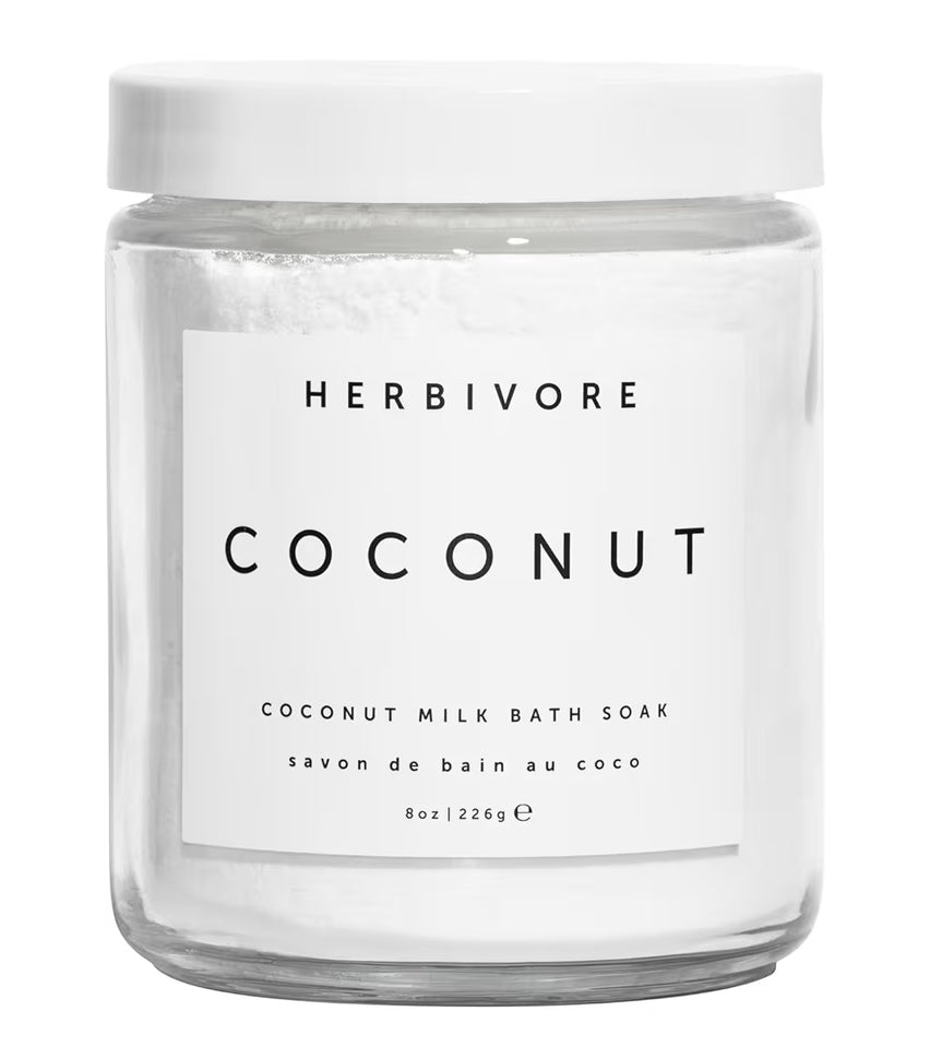 HERBIVORE Coconut Milk Bath Soak | Deeply Hydrating + Skin Softening, Soothing Light Coconut Scent, Vegan, Plant-Based Spa