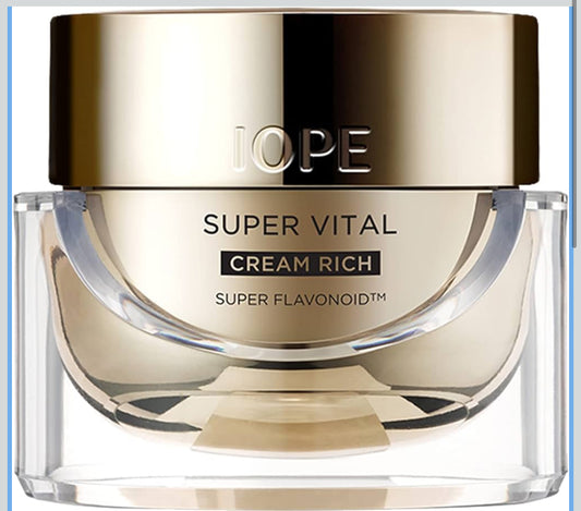 IOPE Face Cream, Super Vital Cream Rich - Total Anti-aging Facial Moisturizer, Skin Brightening & Anti-Wrinkle Skin Care from Plant Extract, Deep Moisturizing fo Dry Skin - 1.69 Fl Oz.