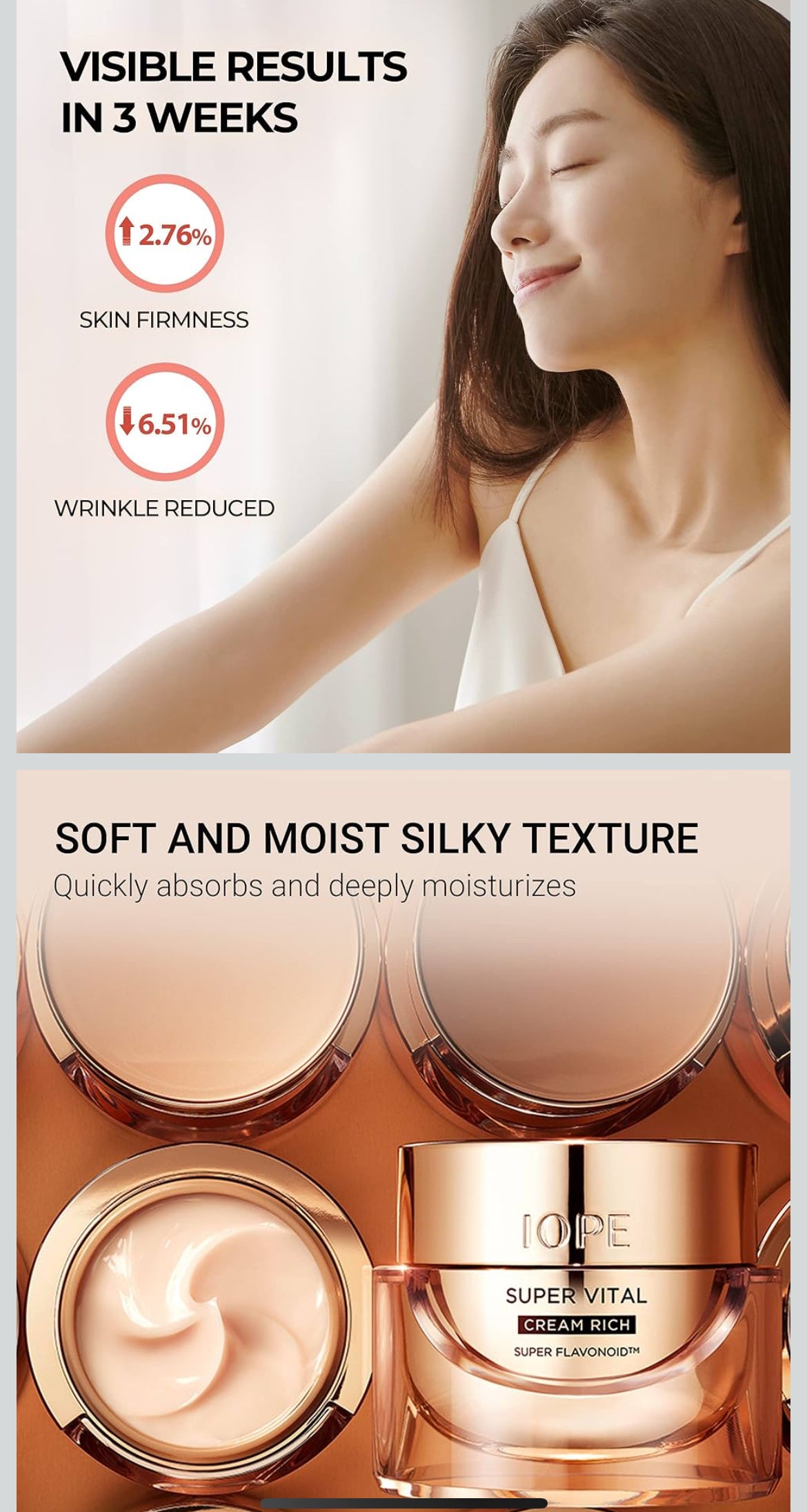 IOPE Face Cream, Super Vital Cream Rich - Total Anti-aging Facial Moisturizer, Skin Brightening & Anti-Wrinkle Skin Care from Plant Extract, Deep Moisturizing fo Dry Skin - 1.69 Fl Oz.