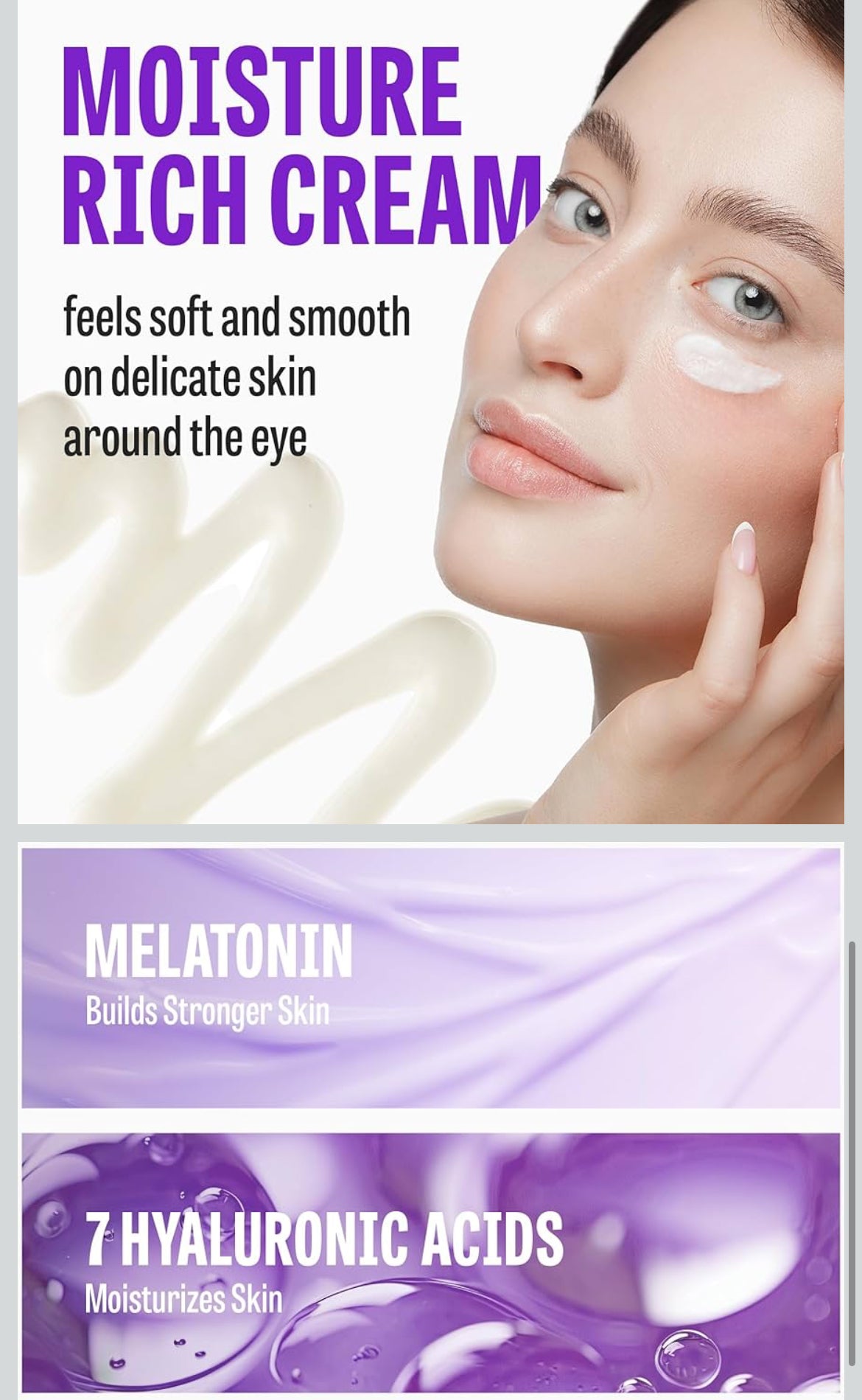 Time Return Melatonin Eye Cream for Dark Circles & Fine Lines | Clarifying Eye Cream for Bags Under Eyes | Firming Eye Cream for Fine Lines| Moisturizing Eye Cream for Eye Care (0.70 oz)