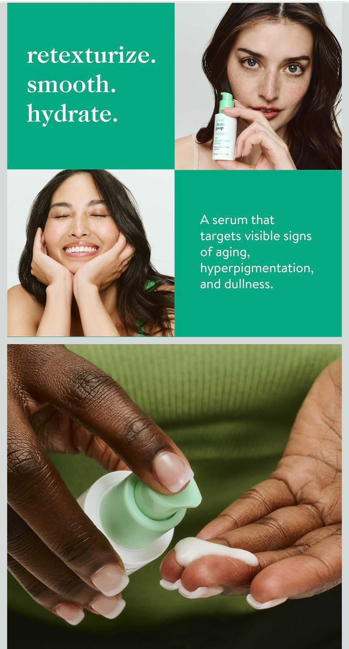 good.clean.goop beauty The Healthy Aging Serum | Facial Serum with Tranexamic Acid, Shikimic Acid & Goji Berry Oil | Serum to Help Smooth Wrinkles and Fine Lines | Anti-Aging Serum | Vegan | 1 Fl oz