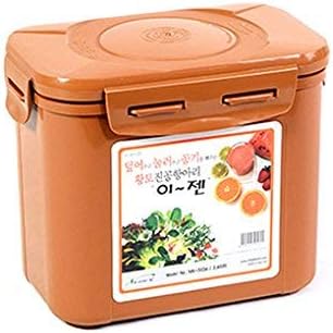 Odor-Lock  Premium Kimchi, Sauerkraut Container Probiotic Fermentation with Inner Vacuum Lid (Earthenware Brown, 0.45 gal/ 1.7L)