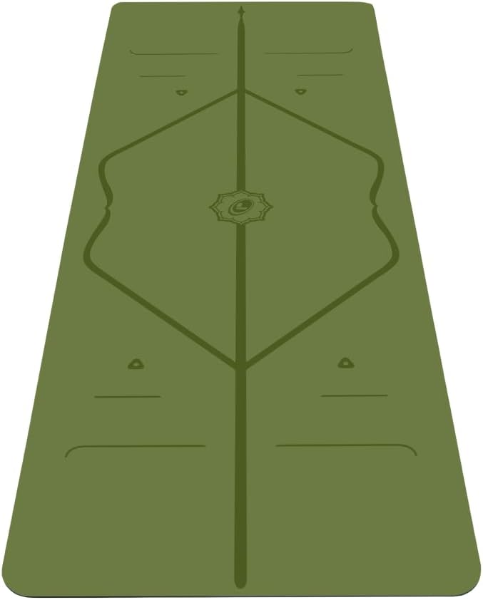 Liforme Original Yoga Mat – Free Yoga Bag Included - Patented Alignment System, Warrior-like Grip, Non-slip, Eco-friendly, sweat-resistant, long, wide, 4.2mm thick mat for comfort