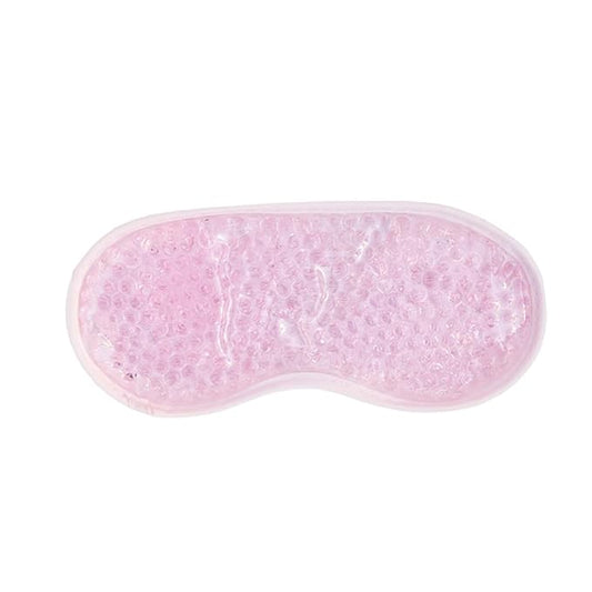 The Vintage Cosmetic Company Gel Bead Eye Mask, Super-Soft Plush Adjustable Headband, Calms Tired Eyes and Soothes Headaches, Skincare Accessory, Pink Design